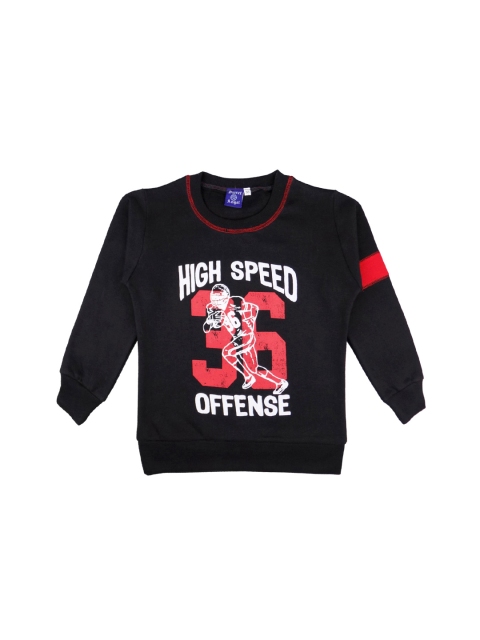 

SWEET ANGEL Boys Black Printed Pullover Sweatshirt