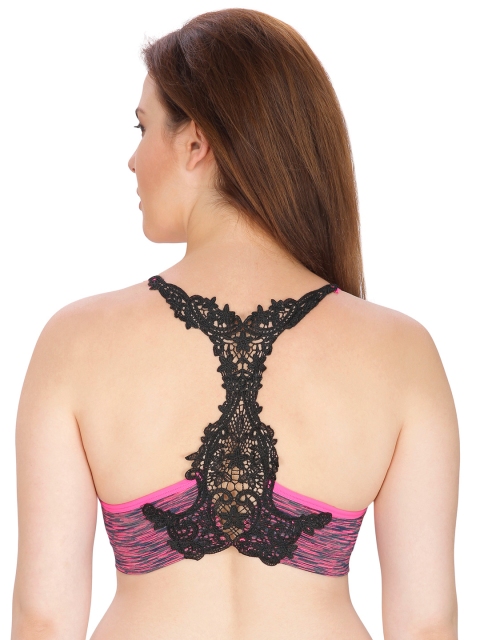 

Secret Wish Pink Patterned Full-Coverage Sports Bra 1556