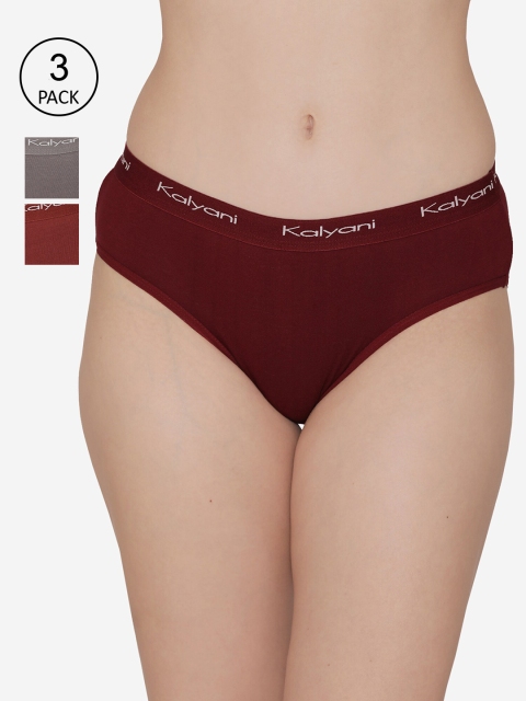 

Kalyani Women Pack Of 3 Hipster Briefs P015, Maroon