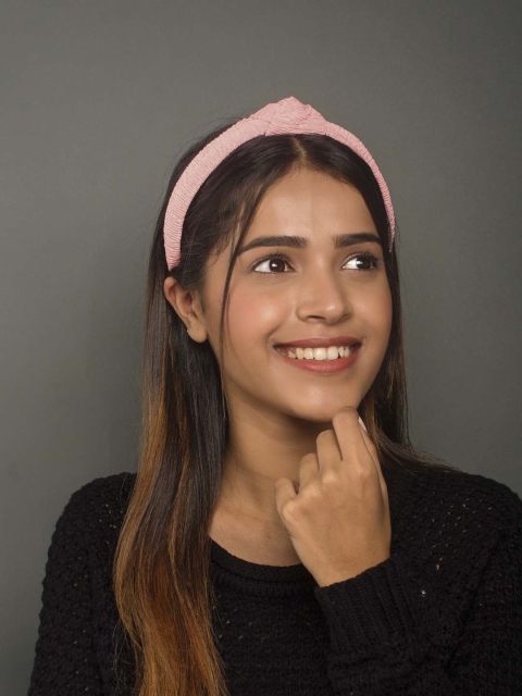 

ToniQ Women Pink Pleated Top Knot Hair Band