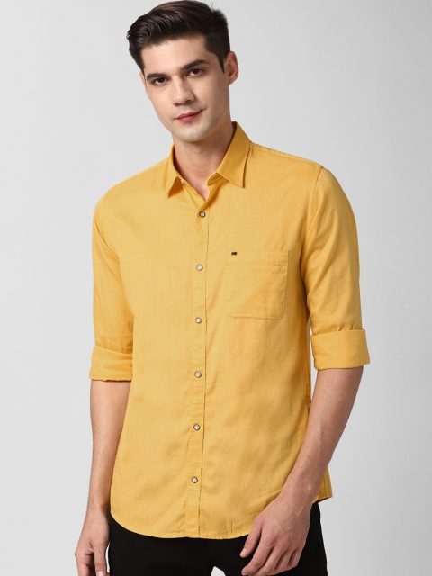 

Peter England Casuals Men Yellow Slim Fit Opaque Casual Pure Cotton Shirt