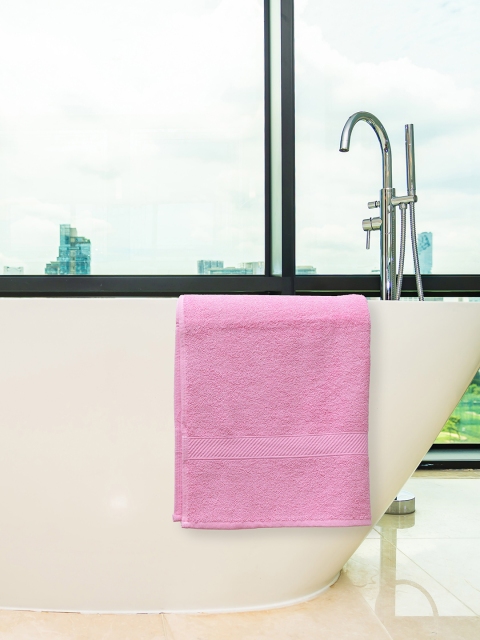 

RANGOLI Unisex Pink Solid 385 GSM Pure Cotton Bath Towel