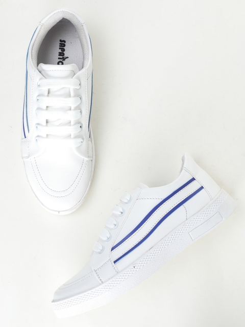 

SAPATOS Women White Striped Sneakers
