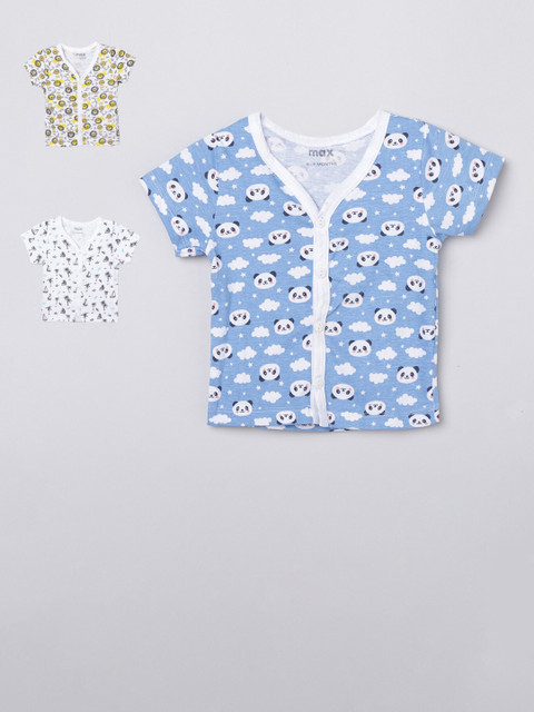 

max Boys Multicoloured 3 Printed V-Neck Applique T-shirt, Multi