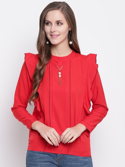 

RIVI Red Crepe Regular Top