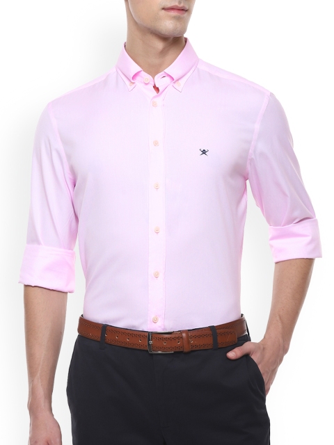 

HACKETT LONDON Men Pink Slim Fit Opaque Cotton Formal Shirt