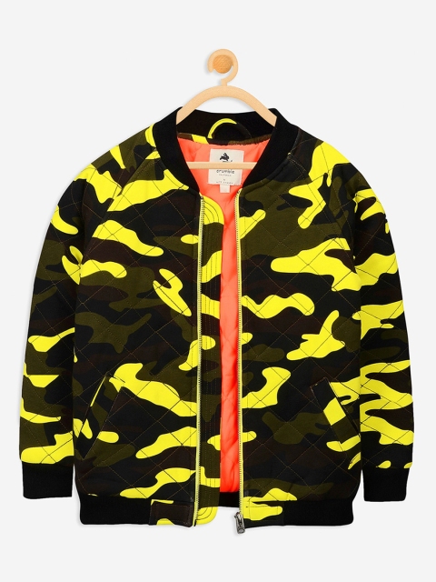 

Cherry Crumble Kids Yellow & Brown Camouflage Insulator Tailored Jacket