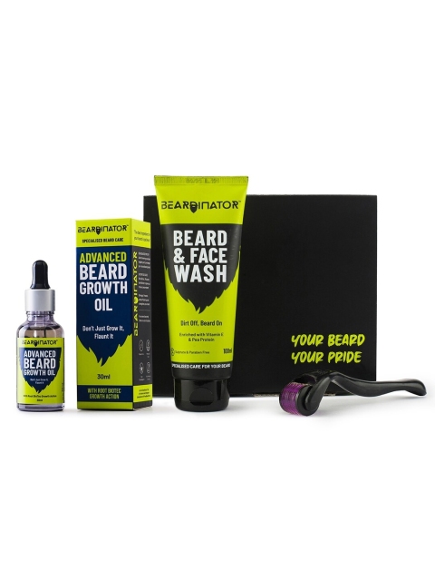 

Beardinator Men 3 Step Advanced Beard Growth Kit, Blue