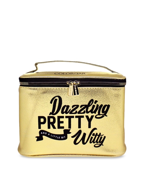 

Colorbar Gold & Black Printed Midas Soft Vanity Bag