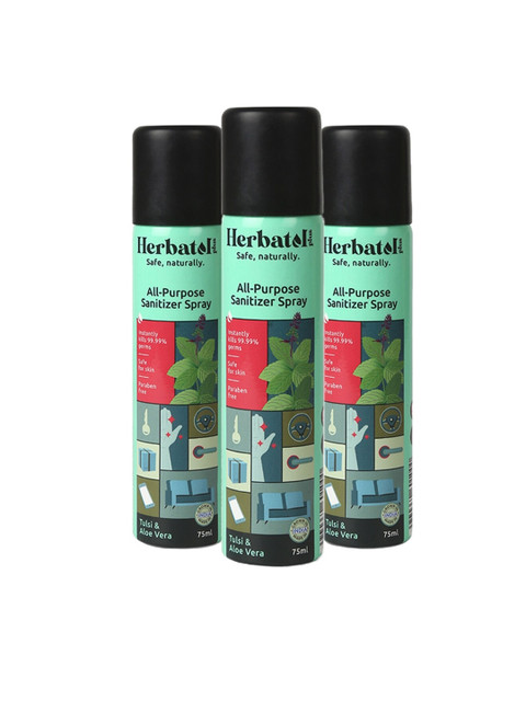 

Herbatol Plus Pack of 3 Sanitizer Spray Bottle, Transparent