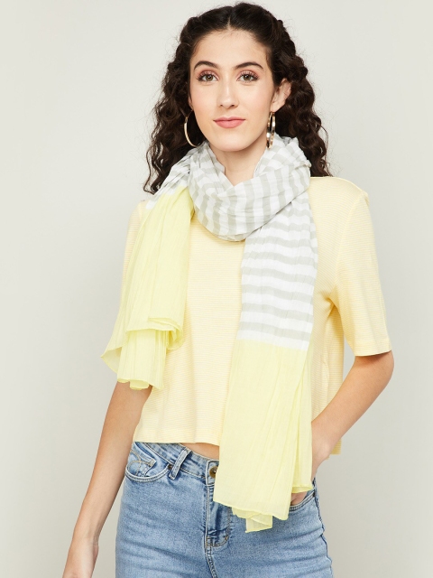 

Ginger by Lifestyle Women Off White & Grey Striped Stole