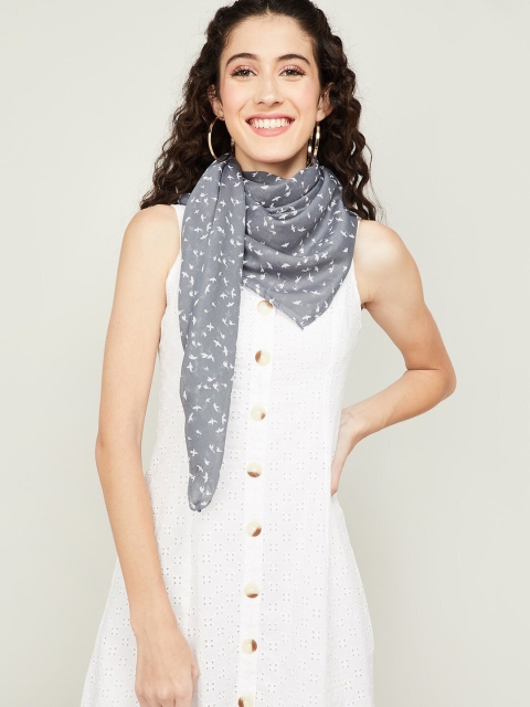 

Ginger by Lifestyle Women Grey & White Printed Stole