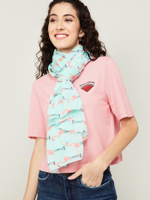 

Ginger by Lifestyle Women Blue & Orange Printed Stole