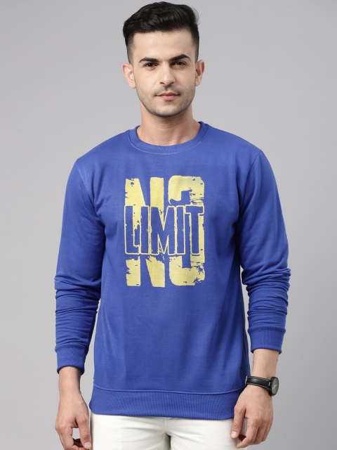 

Bushirt Men Blue Printed Pure Cotton Sweatshirt