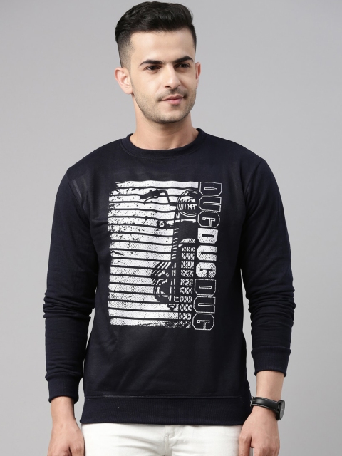 

Bushirt Men Navy Blue Printed Sweatshirt