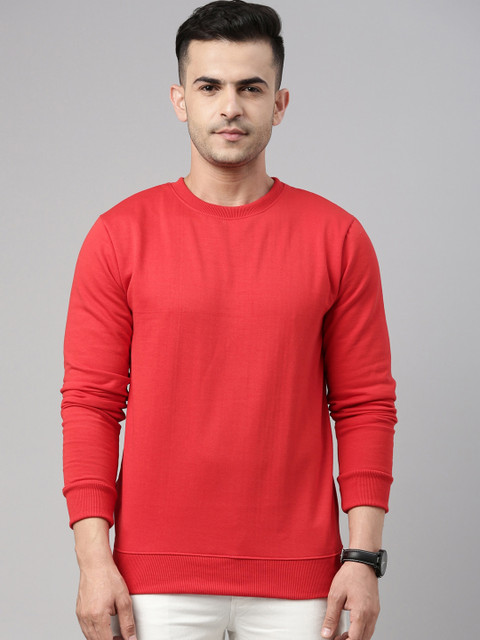 

Bushirt Men Red Pure Cotton Sweatshirt