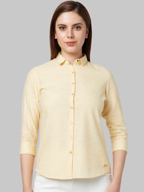 

Park Avenue Woman Yellow Opaque Formal Shirt