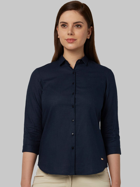 

Park Avenue Woman Blue Opaque Formal Shirt