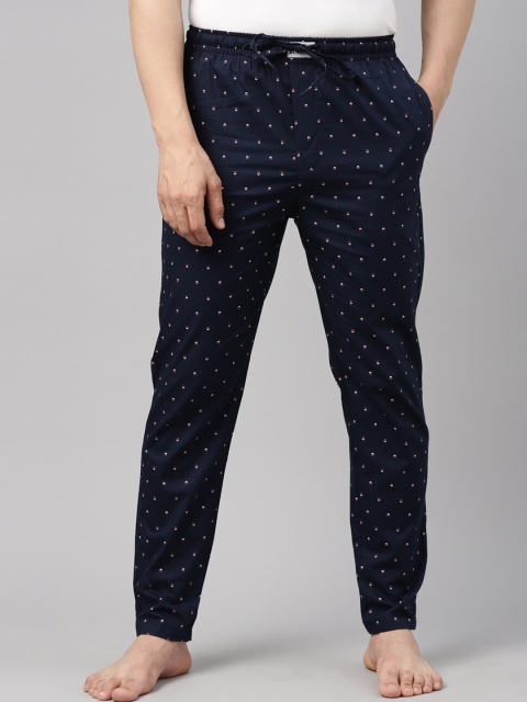 

Bushirt Men Navy Blue Printed Pure Cotton Lounge Pants
