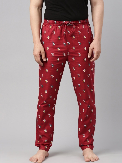 

Bushirt Men Maroon & White Printed Pure Cotton Lounge Pants