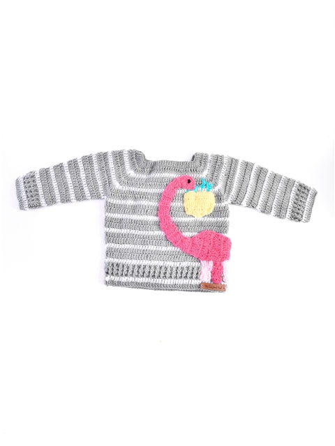 

The Original Knit Unisex Kids Grey & White Cable Knit Pullover