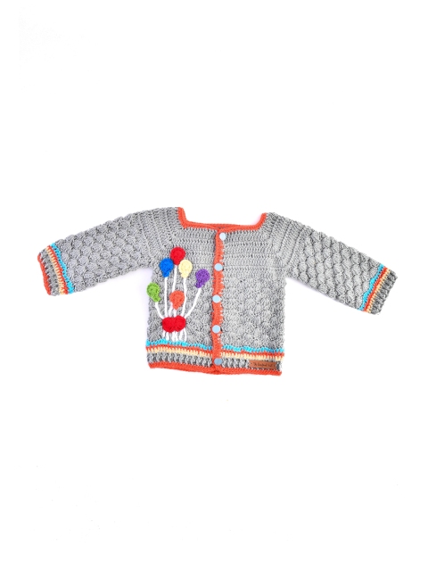 

The Original Knit Unisex Kids Grey & Red Cable Knit Pullover