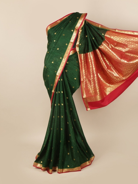

Pothys Green & Red Woven Design Zari Pure Silk Saree