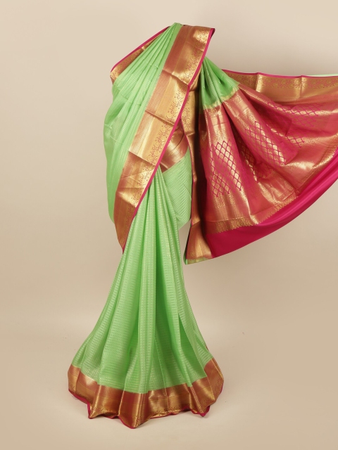 

Pothys Green & Red Woven Design Zari Pure Silk Saree