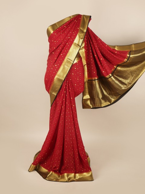 

Pothys Maroon & Black Woven Design Zari Pure Silk Saree