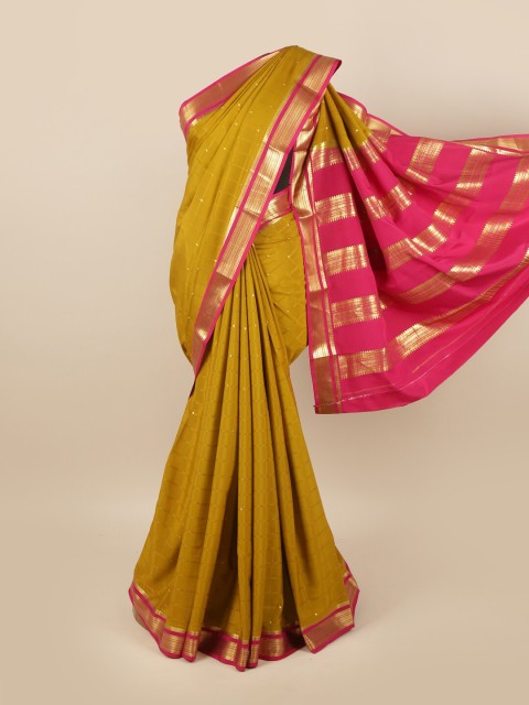 

Pothys Green & Magenta Woven Design Zari Pure Silk Saree