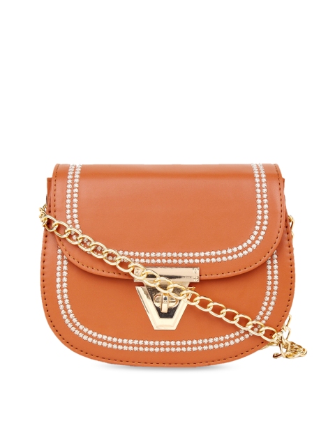 

LEGAL BRIBE Tan Solid PU Structured Sling Bag