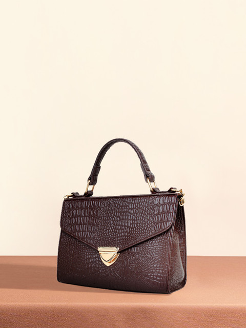 

LEGAL BRIBE Brown Animal Textured PU Structured Handheld Bag