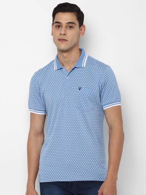 

Allen Solly Men Blue Printed Polo Collar T-shirt