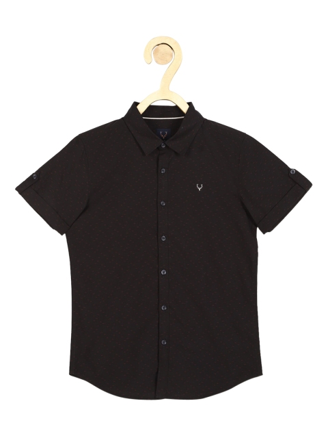 

Allen Solly Junior Boys Black Slim Fit Opaque Printed Casual Shirt