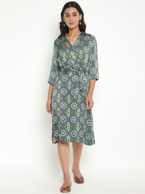 

Fabindia Blue A-Line Dress