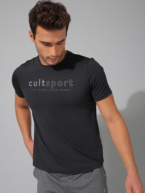 

Cultsport Men Black Typography T-shirt
