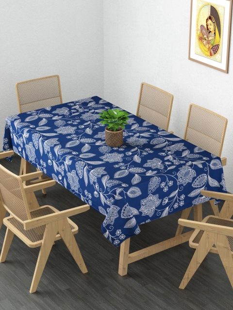 

Clasiko Blue & White Floral Printed 6-Seater Rectangular Table Cover
