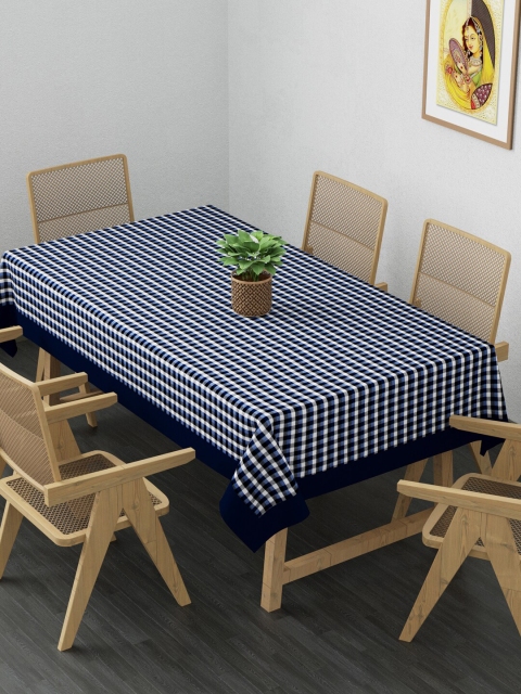 

Clasiko Blue & White Checked 6-Seater Pure Cotton Table Cover