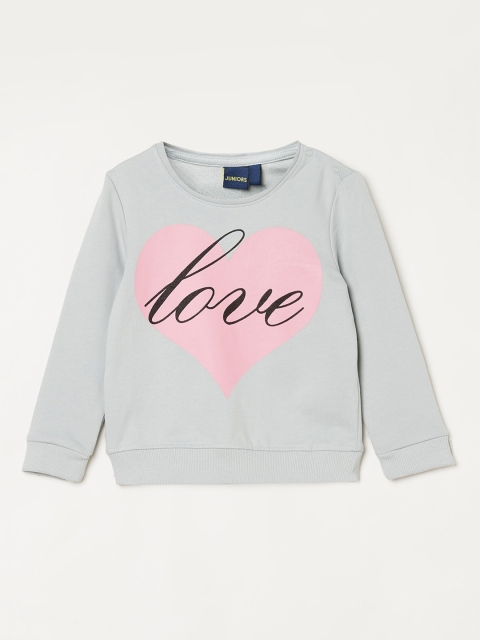 

Juniors by Lifestyle Girls Grey Printed Cotton Sweatshirt
