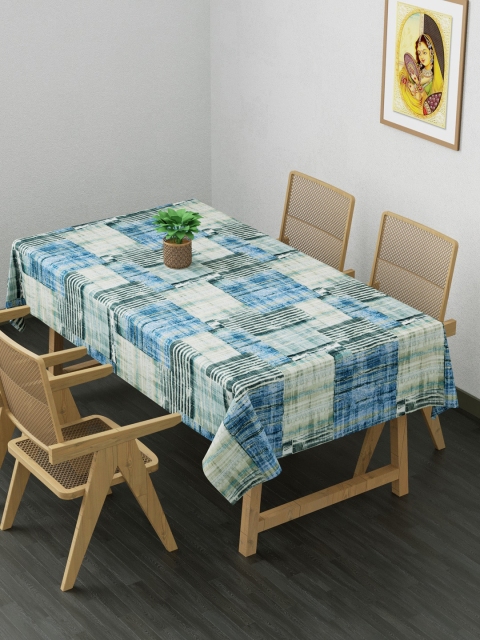 

Clasiko Blue & White Printed Pure Cotton 4-Seater Rectangular Table Cover