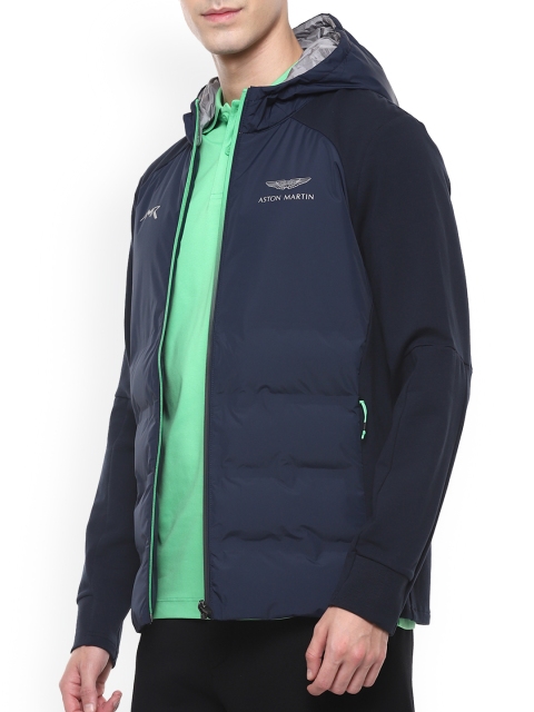 

HACKETT LONDON Men Navy Blue Cotton Hooded Tailored Jacket