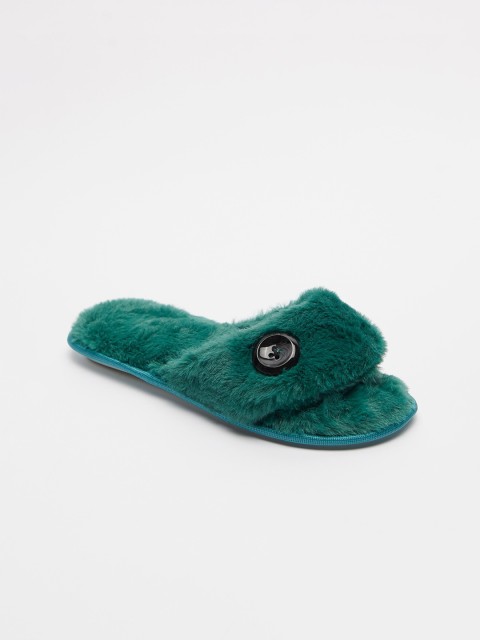 

shoexpress Women Green Rubber Sliders