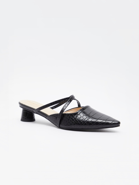 

shoexpress Black PU Block Pumps