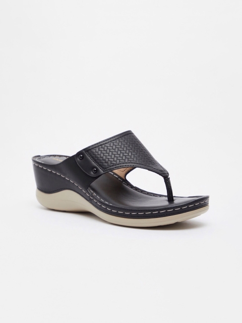 

shoexpress Women Black PU Comfort Sandals