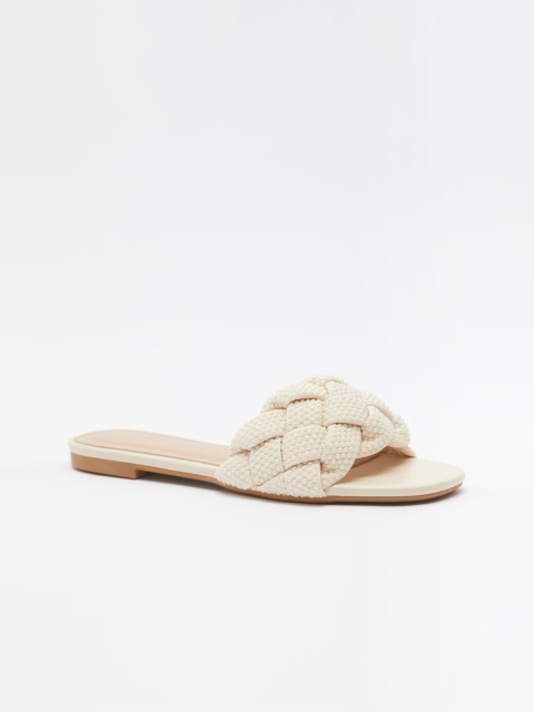 

shoexpress Women Cream-Coloured Open Toe Flats with Bows