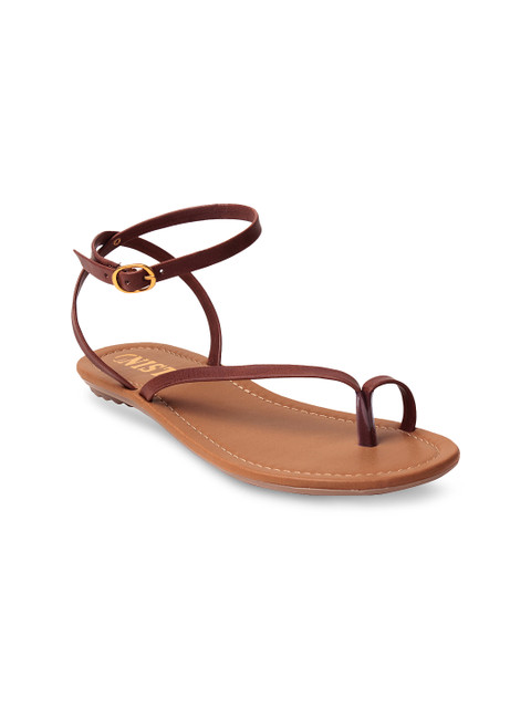 

GNIST Women Brown Solid One-Toed Flats