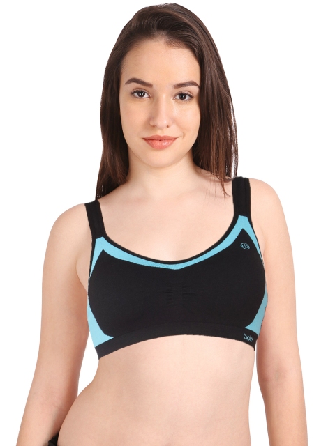 

Soie Black & Blue Sports Bra CB-904