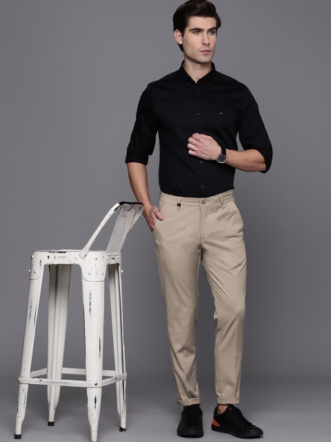

Louis Philippe Sport Men Beige Tapered Fit Low-Rise Formal Trousers
