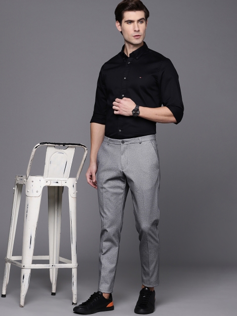 

Louis Philippe Sport Men Grey Tapered Fit Low-Rise Formal Trousers