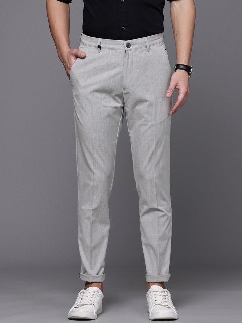 

Louis Philippe Sport Men Grey Melange Tapered Fit Low-Rise Formal Trousers